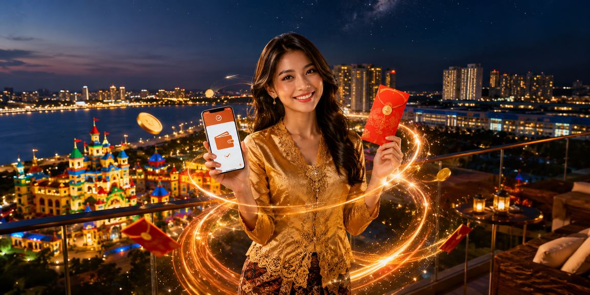 VIP rewards red envelope featuring traditional Malaysian kebaya attire